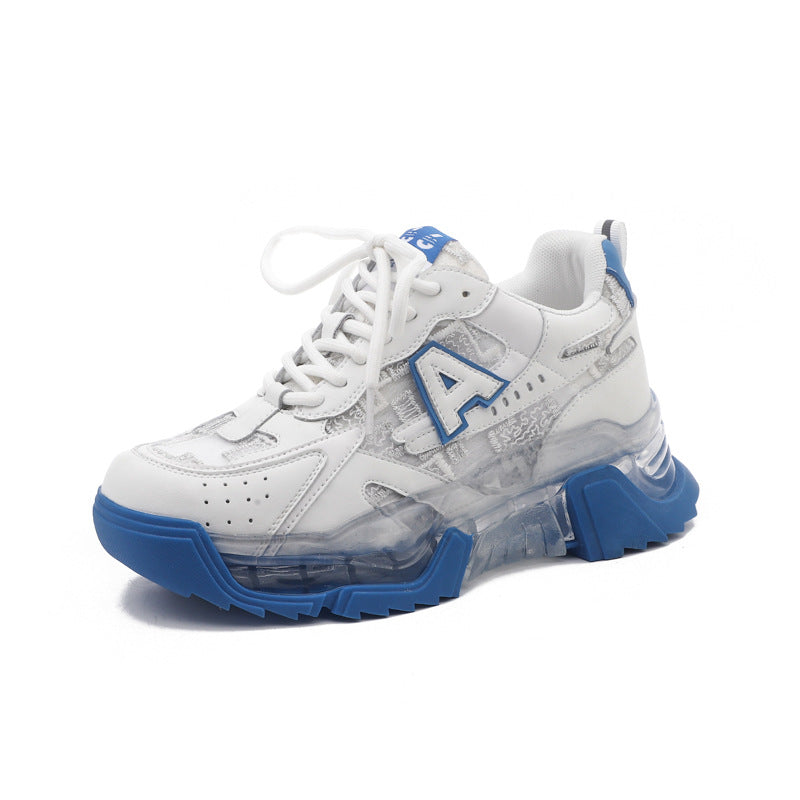 Casual Sports Shoes Women's Summer New Leather White Shoes To Increase Breathable Casual Shoes