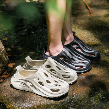 Cave shoes for boys to wear outdoors in summer anti slip and anti odor beach toe slippers men's coconut shoes
