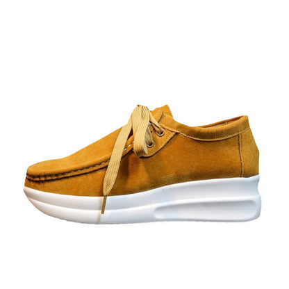 Casual sports single shoe round toe lace up flat bottom comfortable mesh women's shoes