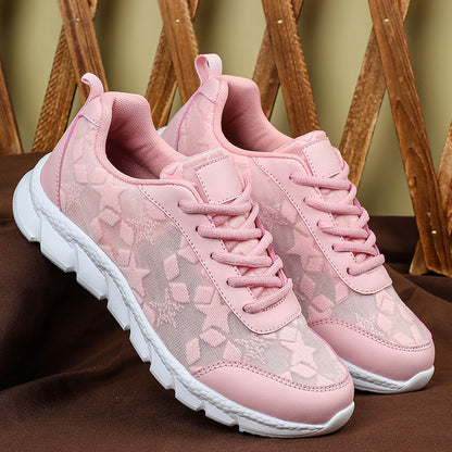 White shoes breathable lightweight casual sports women's shoes soft soled running shoes
