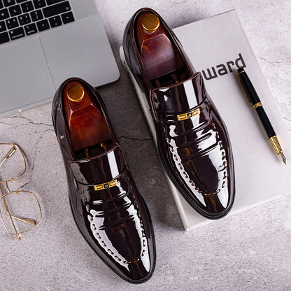 Large size leather shoes, men's breathable Korean style shoes, business formal low cut shoes